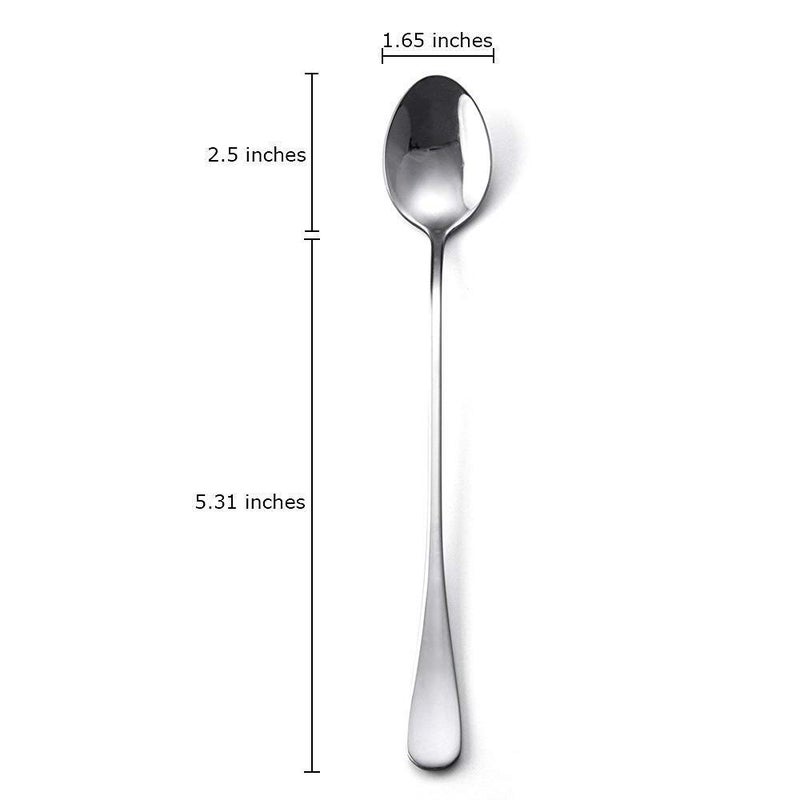 FIVOENDAR 9-inch Long Handle Stirring Spoon, Ice Tea Coffee Spoon, Stainless Steel Cocktail Mixing Spoons - Set of 8 - Image 2